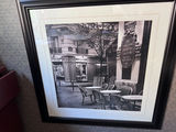 Framed black-and-white Paris street cafe photograph - thumbnail 1 of 2