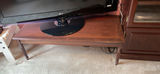 Wood Media Cabinet with Stereo Components and Side Table - thumbnail 2 of 7