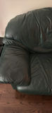 Green leather three-seat sofa and 2 seater love seat - thumbnail 4 of 7