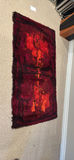 Rectangular shaggy rug with red and orange pattern - thumbnail 2 of 2
