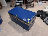 Blue metal trunks with brass hardware - thumbnail 4 of 4