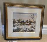 W. F. Griffiths Framed Winter Landscape Oil Painting - "House In Newmarket" - thumbnail 1 of 3