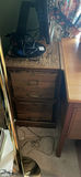Wooden office desk with built-in drawers, matching cabinet, monitor, lamp, and filing cabinet - thumbnail 8 of 11