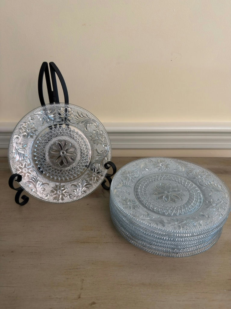 Clear Depression Glass and Cake Dish - image 2 of 6