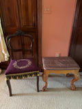 Needlepoint Seat Side Chair And Ottoman - thumbnail 1 of 3