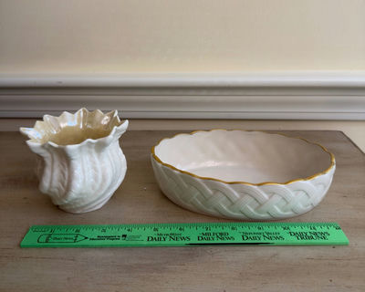 Belleek Vase and Lenox Oval Dish - Image 1 of 8
