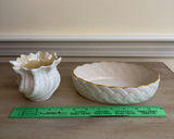 Belleek Vase and Lenox Oval Dish - thumbnail 1 of 8