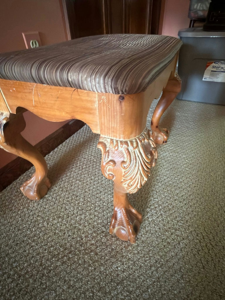 Needlepoint Seat Side Chair And Ottoman - image 3 of 3