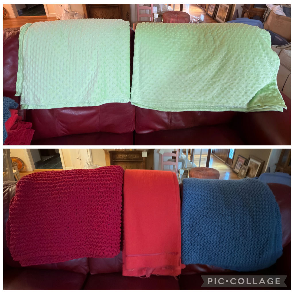 Handmade Afghans, Vintage Wool Blanket, Minky Throws - image 1 of 5