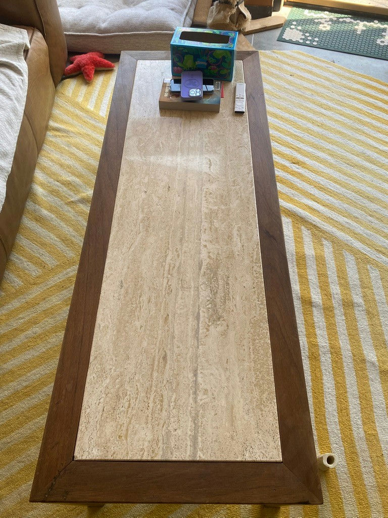 Travertine Top Coffee Table - image 1 of 3
