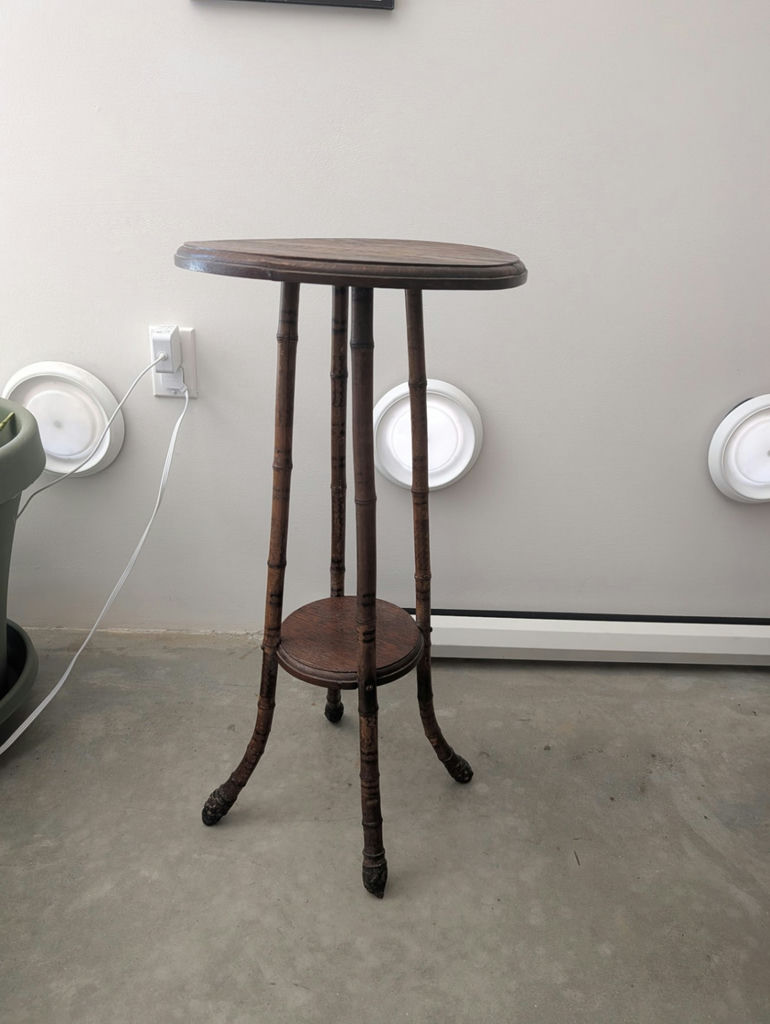 Antique Victorian Mottled Bamboo & Oak Two-Tier Table - image 1 of 3