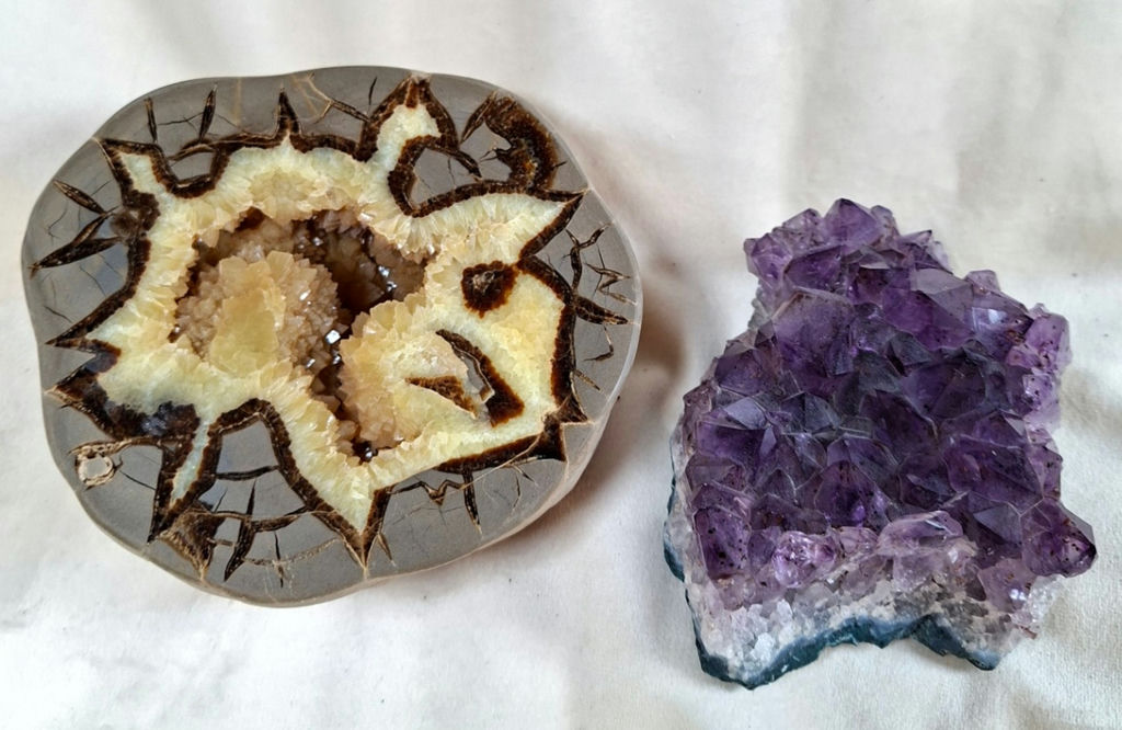 Septarian Nodule and Amethyst Rock Lot, Natural - image 3 of 4