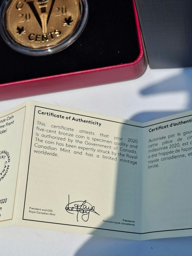 Canada 2020 Bronze Victory Nickel with case and certificate - image 6 of 6