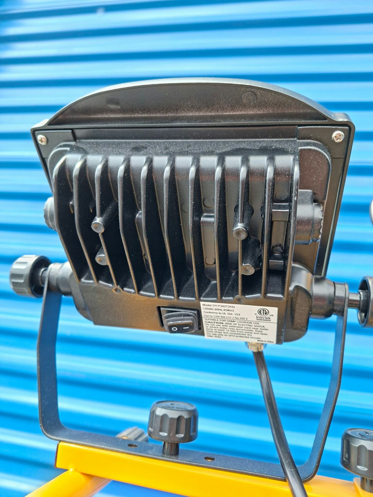Dual LED Flood Lights on Yellow Tripod Stand - image 6 of 6