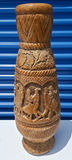Carved Wooden Decorative Vase, 27" Very Unique Art Piece - thumbnail 3 of 6