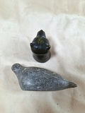 Vintage Inuit Soapstone Carvings, Polar bear and Seal, Unsigned - thumbnail 5 of 6