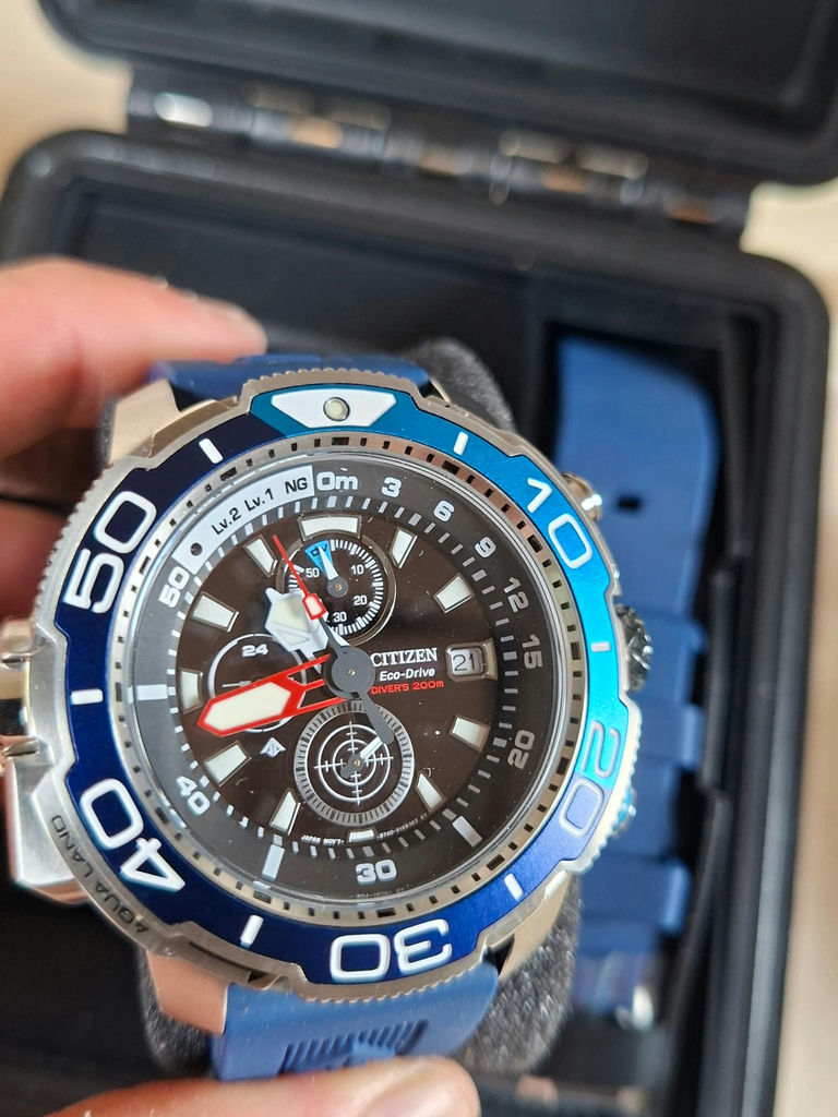 Citizen Promaster BJ2169-08E Eco-Drive Dive Watch with Blue Bezel and Extra Strap - image 9 of 10