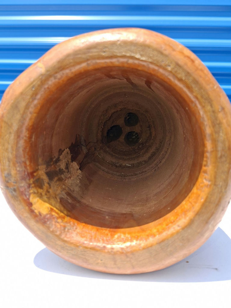 Carved Wooden Decorative Vase, 27" Very Unique Art Piece - image 5 of 6