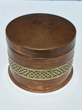 RARE Apollo Studio Copper Round Container with Decorative Brass Band, Marked NICKEL SILVER NEW YORK - thumbnail 3 of 8