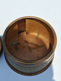 RARE Apollo Studio Copper Round Container with Decorative Brass Band, Marked NICKEL SILVER NEW YORK - thumbnail 5 of 8