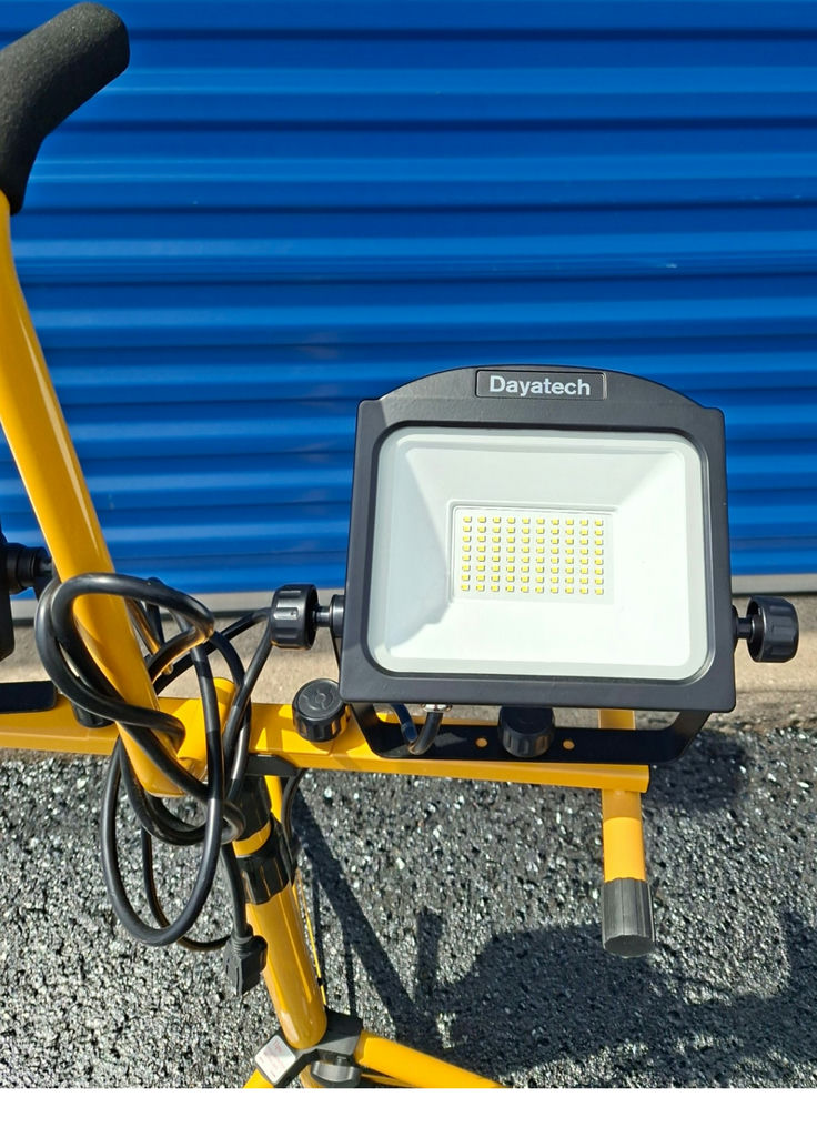 Dual LED Flood Lights on Yellow Tripod Stand - image 2 of 6