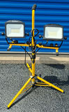 Dual LED Flood Lights on Yellow Tripod Stand - thumbnail 1 of 6