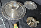 Silver-plated serving ware with glass dishes and hourglass timer - thumbnail 10 of 13