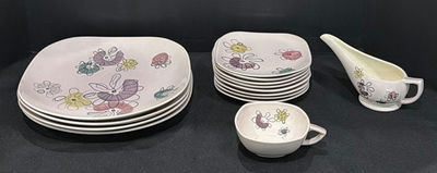 Ceramic Dinnerware Set with Floral Pattern - Image 1 of 6