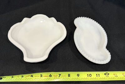 Two White Milk Glass Decorative Dishes - Image 1 of 4