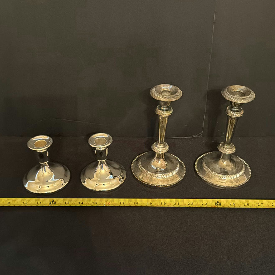 Two Pairs of Silverplate Candlesticks - image 4 of 6