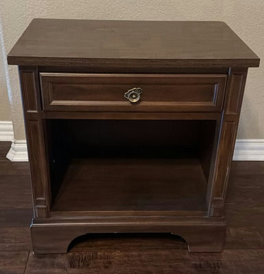 Wooden Nightstand with Drawer and Open Shelf - Image 1 of 5