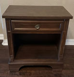 Wooden Nightstand with Drawer and Open Shelf - thumbnail 1 of 5