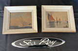 Two Sailboat Paintings with Sea Ray Emblem - thumbnail 1 of 4