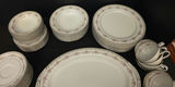 Porcelain dinnerware set with pink floral border and gold trim - thumbnail 6 of 6
