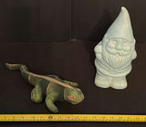 Ceramic Garden Gnome and Garden Lizard - thumbnail 1 of 3