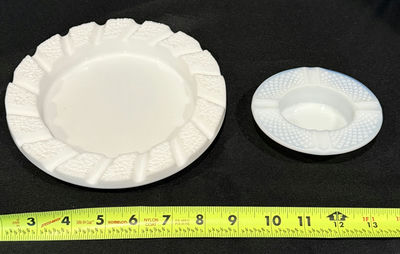 White Milk Glass Ashtrays - Image 1 of 6