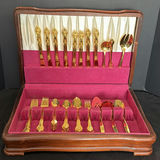 Gold-Tone Flatware Set in Wooden Presentation Case - thumbnail 2 of 6
