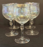 Set of Decorative Plates with Rack and Iridescent Stem Glasses - thumbnail 3 of 4