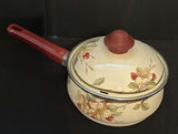 Framed Floral Artwork, Pair of Candlesticks, and Floral Saucepan - thumbnail 4 of 5