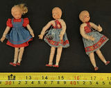 Three Small Cloth Dolls - thumbnail 1 of 4