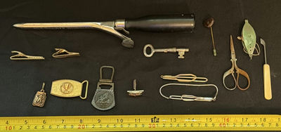 Assorted Vintage Metal Tools, Pins, Clips, and Sewing Items - Image 1 of 4
