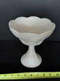 White Milk Glass Pedestal Bowl and Covered Dish - thumbnail 6 of 6