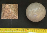 Decorative Metal Tray, Stone Pyramid, and Stone Sphere - thumbnail 2 of 5