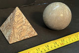 Decorative Metal Tray, Stone Pyramid, and Stone Sphere - thumbnail 5 of 5