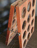 Two-panel wooden wine rack with twelve circular slots - thumbnail 3 of 3