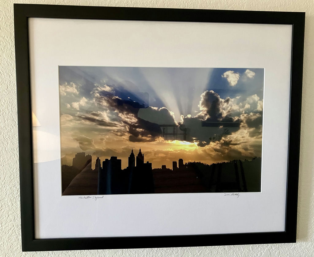 Framed City Skyline Sunset Photograph - image 1 of 1