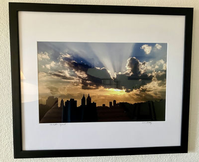 Framed City Skyline Sunset Photograph - Image 1 of 1
