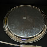 Silver-Tone Serving Tray, Ladle, and Yellow Glass Bottle - thumbnail 3 of 5
