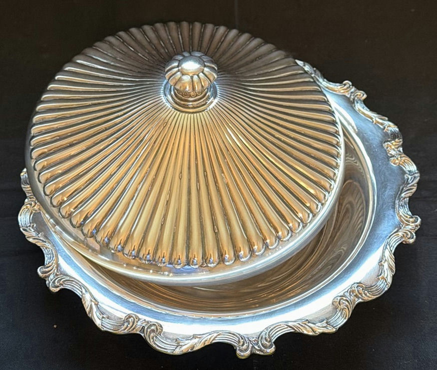 Silver-Tone Serving Trays, Bowl, and Covered Dish Set - image 6 of 6