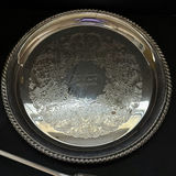 Silver-Tone Serving Tray, Ladle, and Yellow Glass Bottle - thumbnail 2 of 5